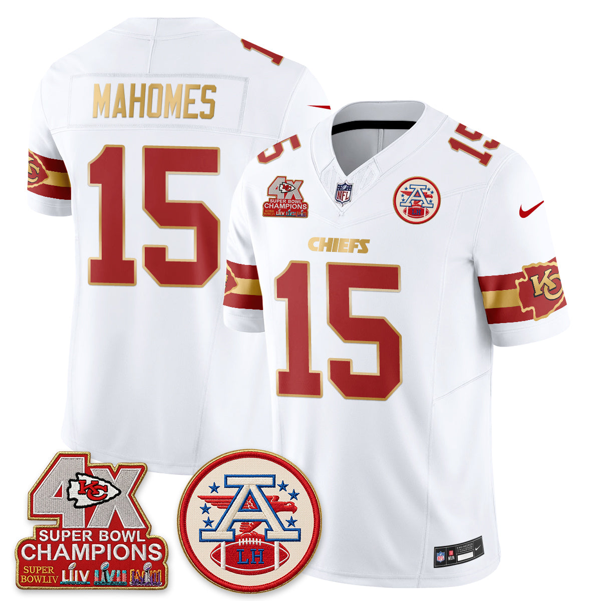 KC 4X Champs Gold Edition Vapor Jersey - Stitched