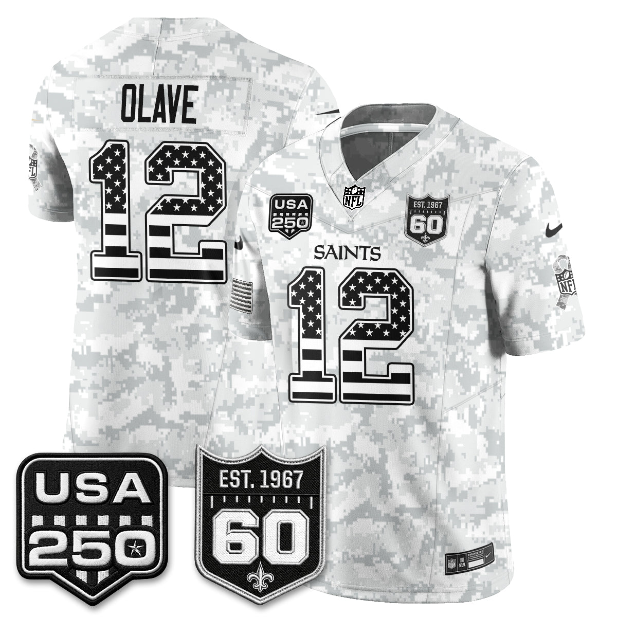 New Orleans Saints 2026 Salute to Service Vapor Jersey - Stitched