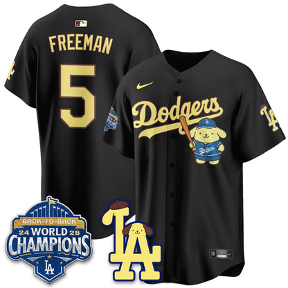 Los Angeles Dodgers Pompompurin Edition Vapor Jersey - Stitched
