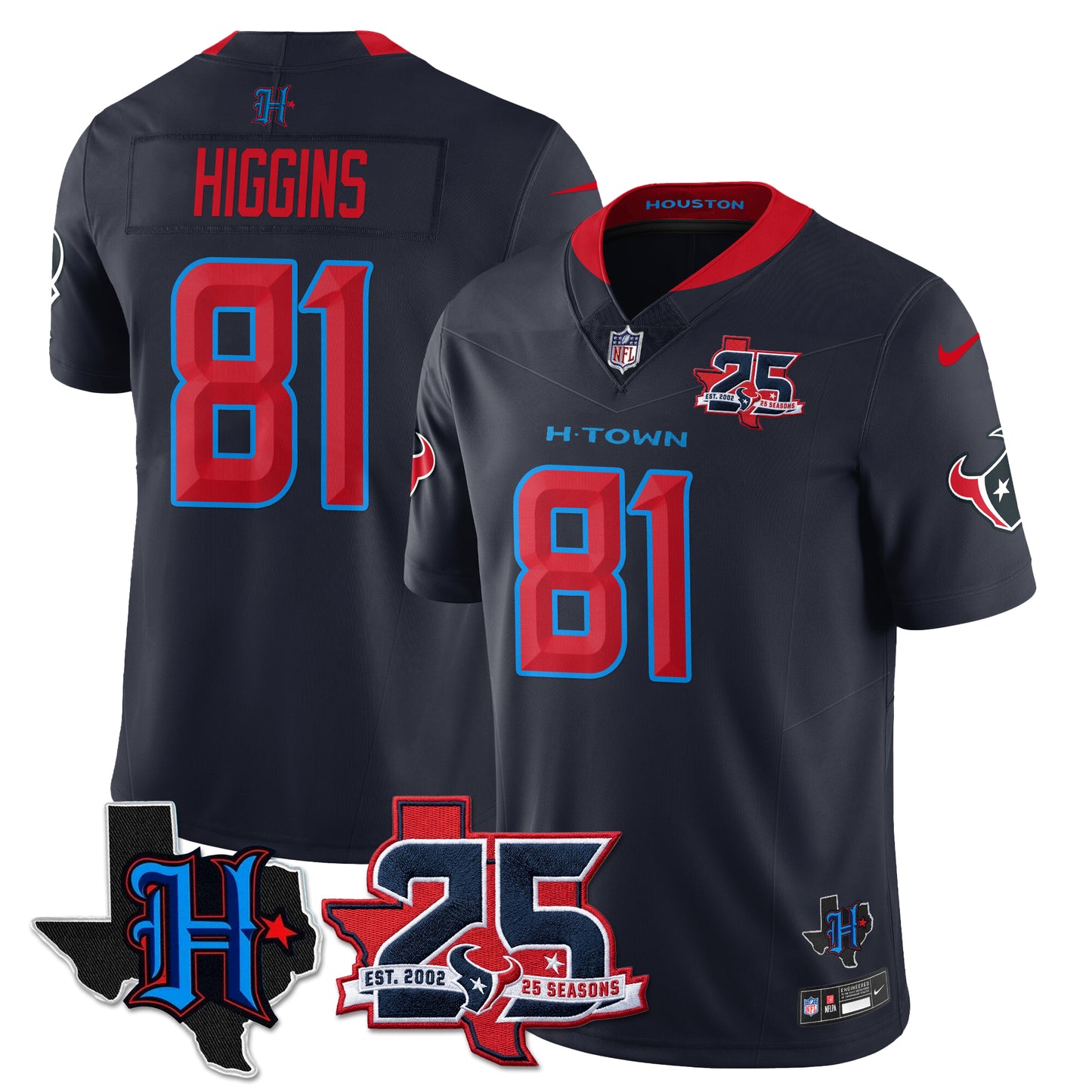 HOU 25th Seasons in 2026 Basic Vapor Limited Jersey - All Stitched