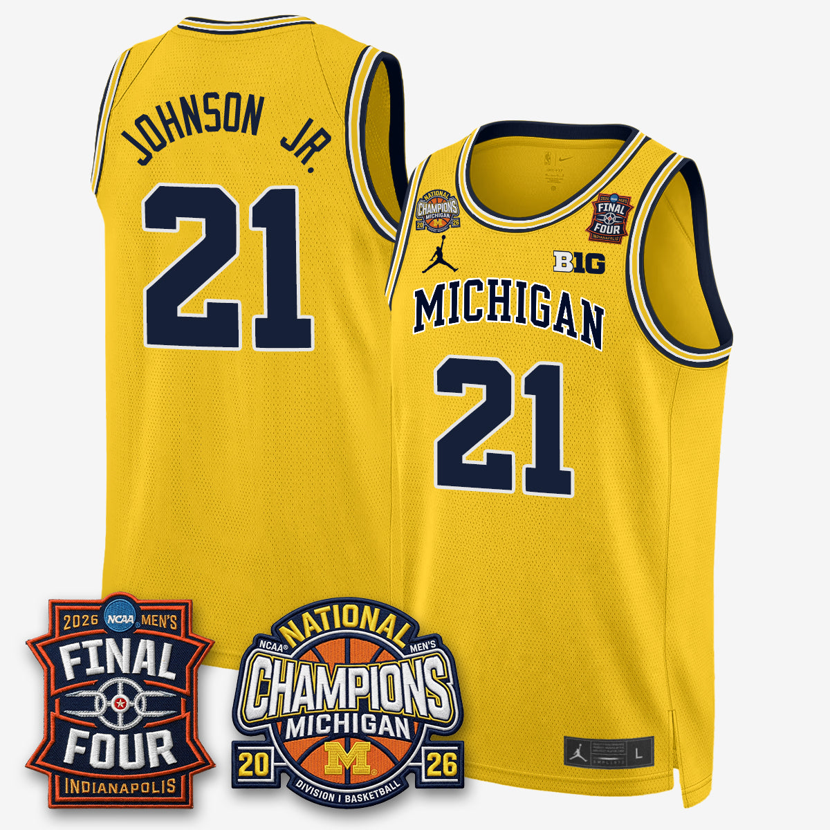 MICH Basketball National Champions Big Text Limited Vapor Jersey - All Stitched