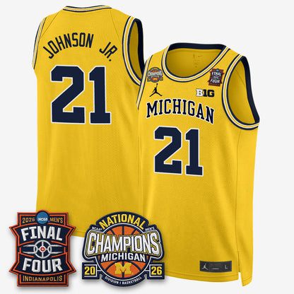 MICH Basketball National Champions Big Text Limited Vapor Jersey - All Stitched