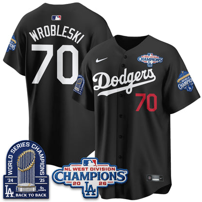 Los Angeles Dodgers 2026 NL West Champs Vapor Jersey- Stitched