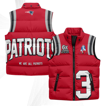 New England Patriots Rivalries Puffer Vest - Printed