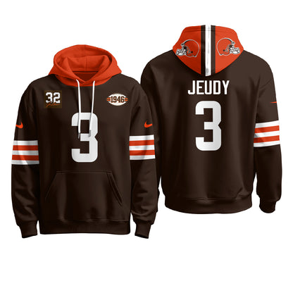 Cleveland Browns 1946 Anniversary Patch Hoodie - Stitched