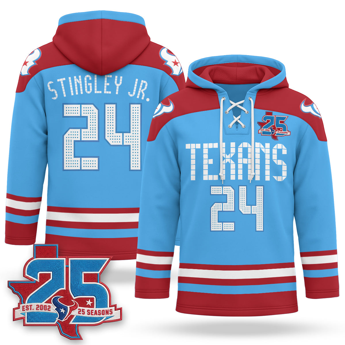 Houston Texans 2026 Rivalries Fleece-Lined Hockey Hoodie - Stitched
