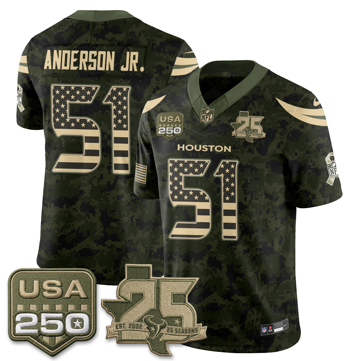 HOU 2026 Salute to Service Edition Vapor Jersey - Stitched
