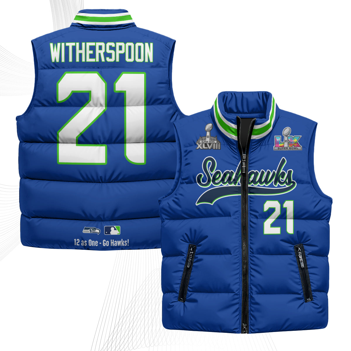SEA S.Bowl Champs Puffer Vest - Printed