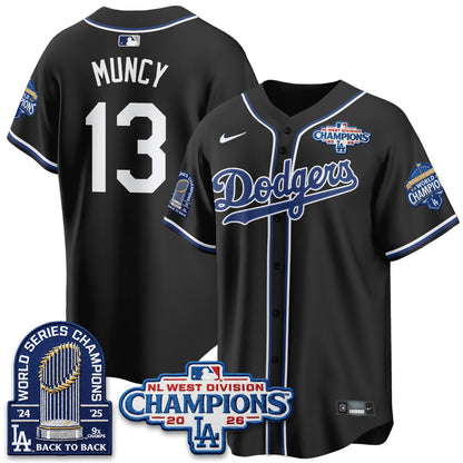 Los Angeles Dodgers 2026 NL West Champs Vapor Jersey- Stitched