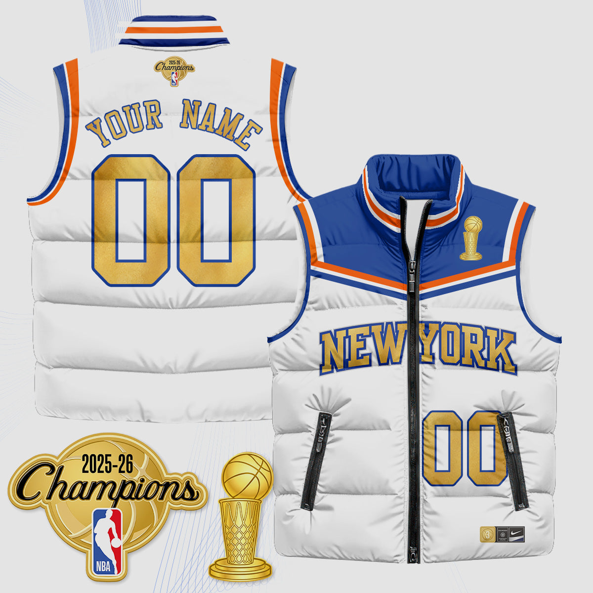 NYK Champions Night Custom Puffer Vest - Printed