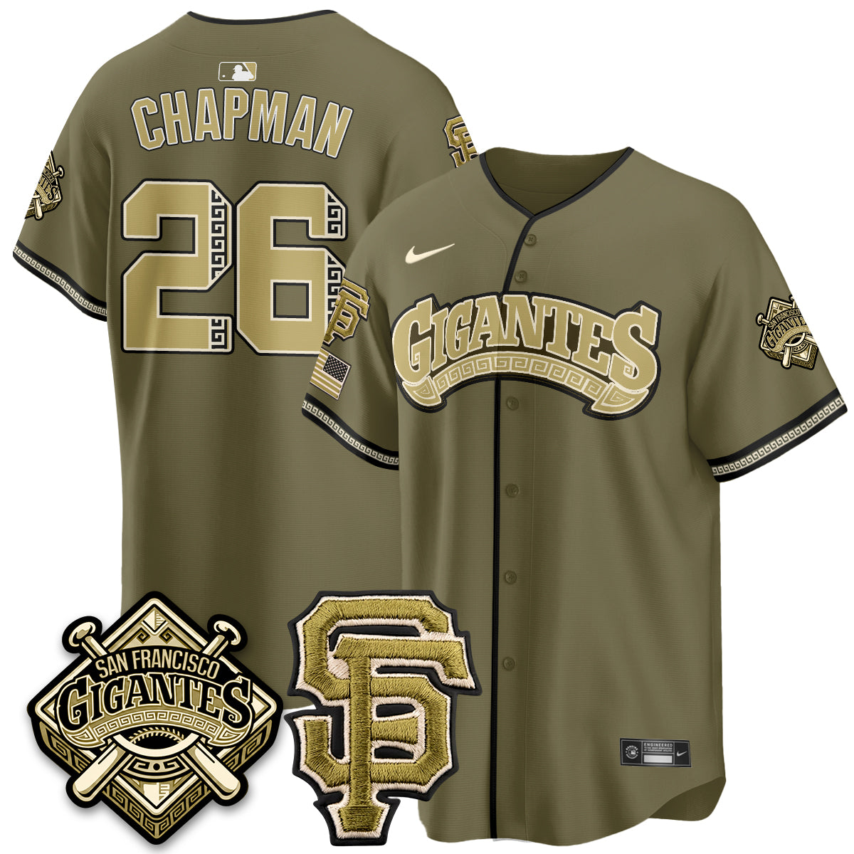 SF New Era Olive 2026 Armed Forces Day Jersey - All Stitched