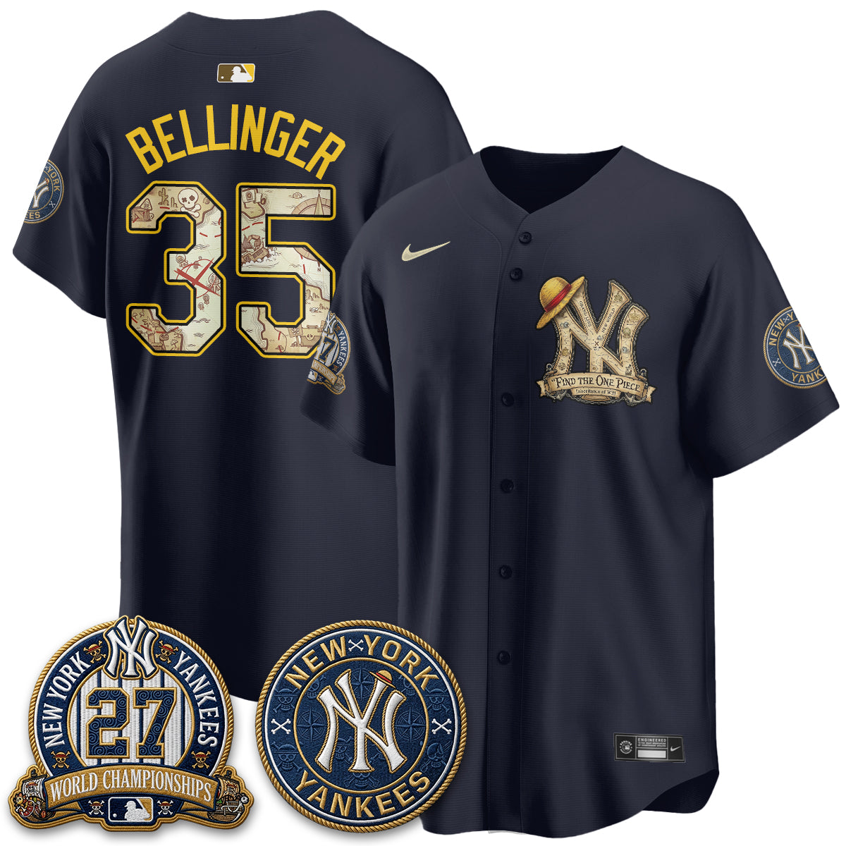 New York Yankees x OP Japanese Cartoon Limited Jersey -  Stitched