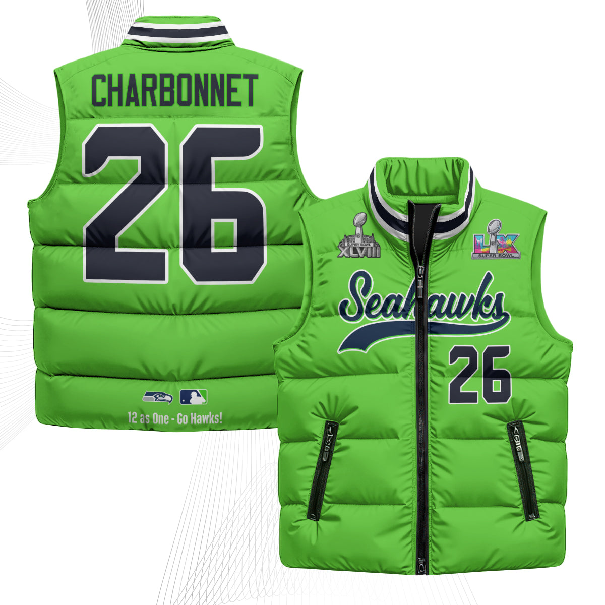 SEA S.Bowl Champs Puffer Vest - Printed