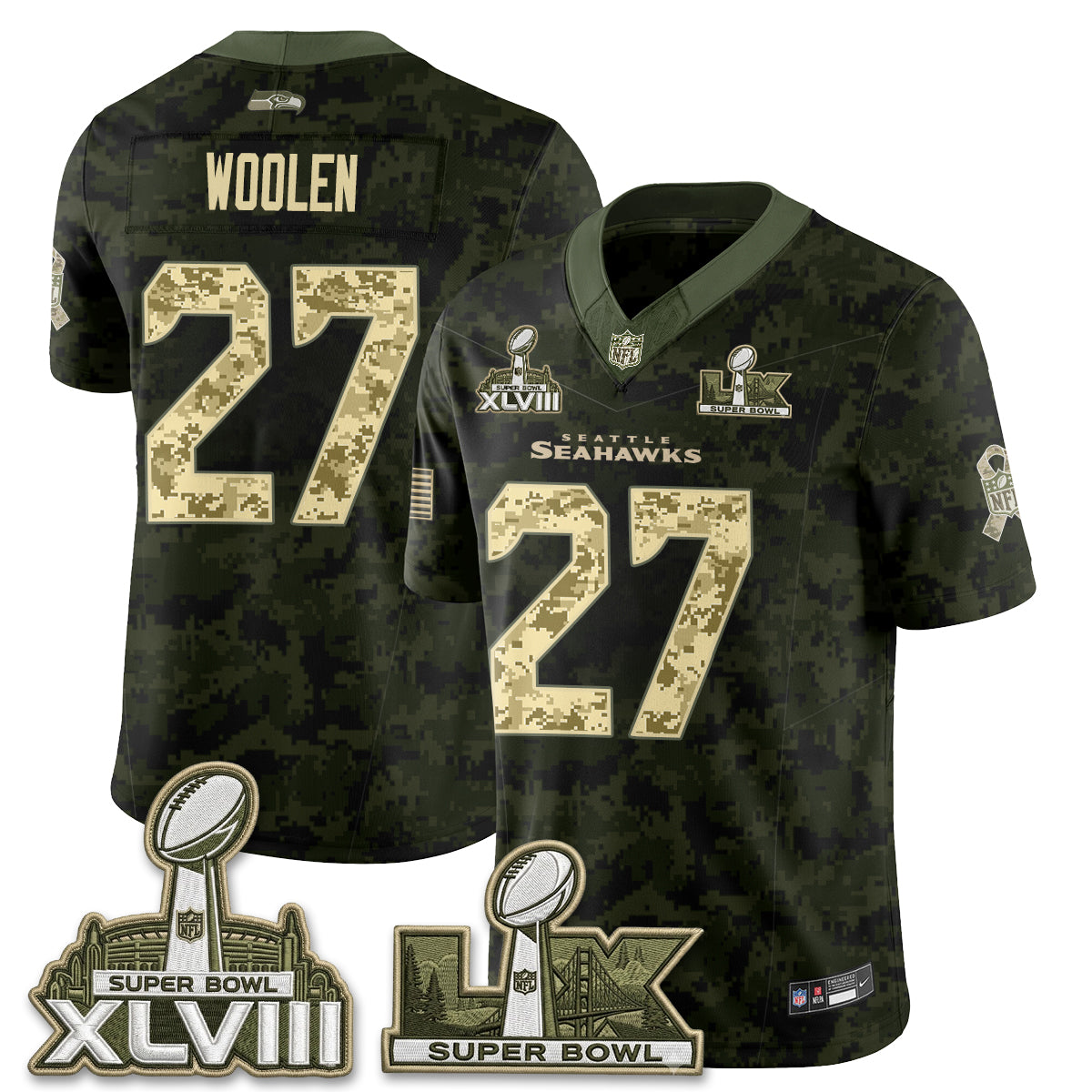 Seattle Seahawks 2026 Salute to Service Edition Vapor Jersey V2- Stitched