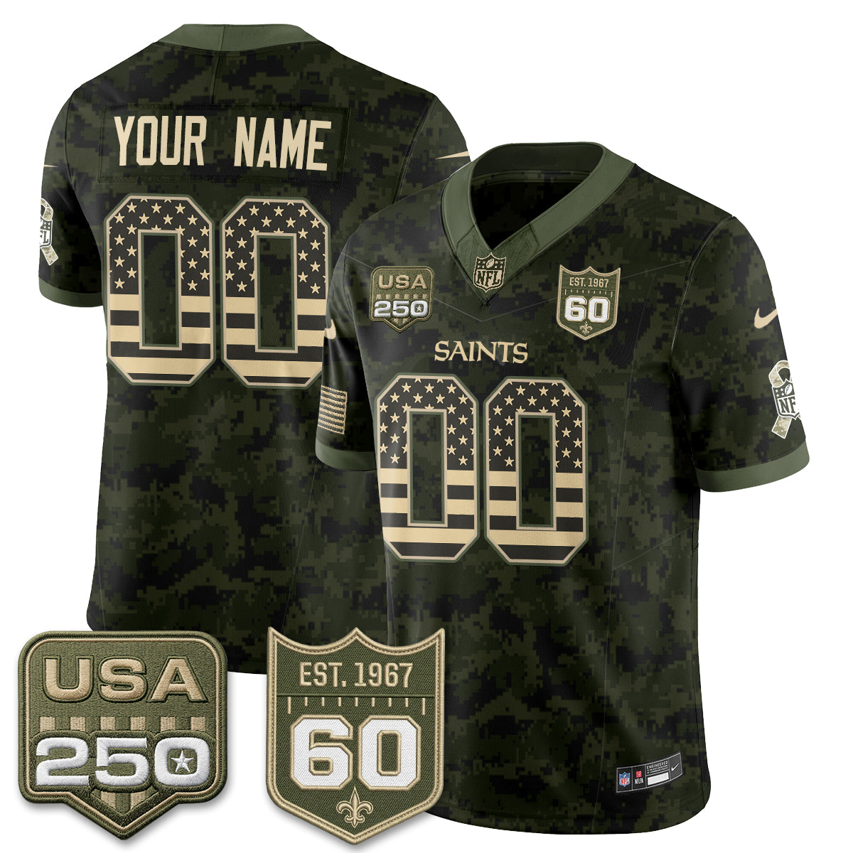 New Orleans Saints 2026 Salute to Service Vapor Custom Jersey - Stitched