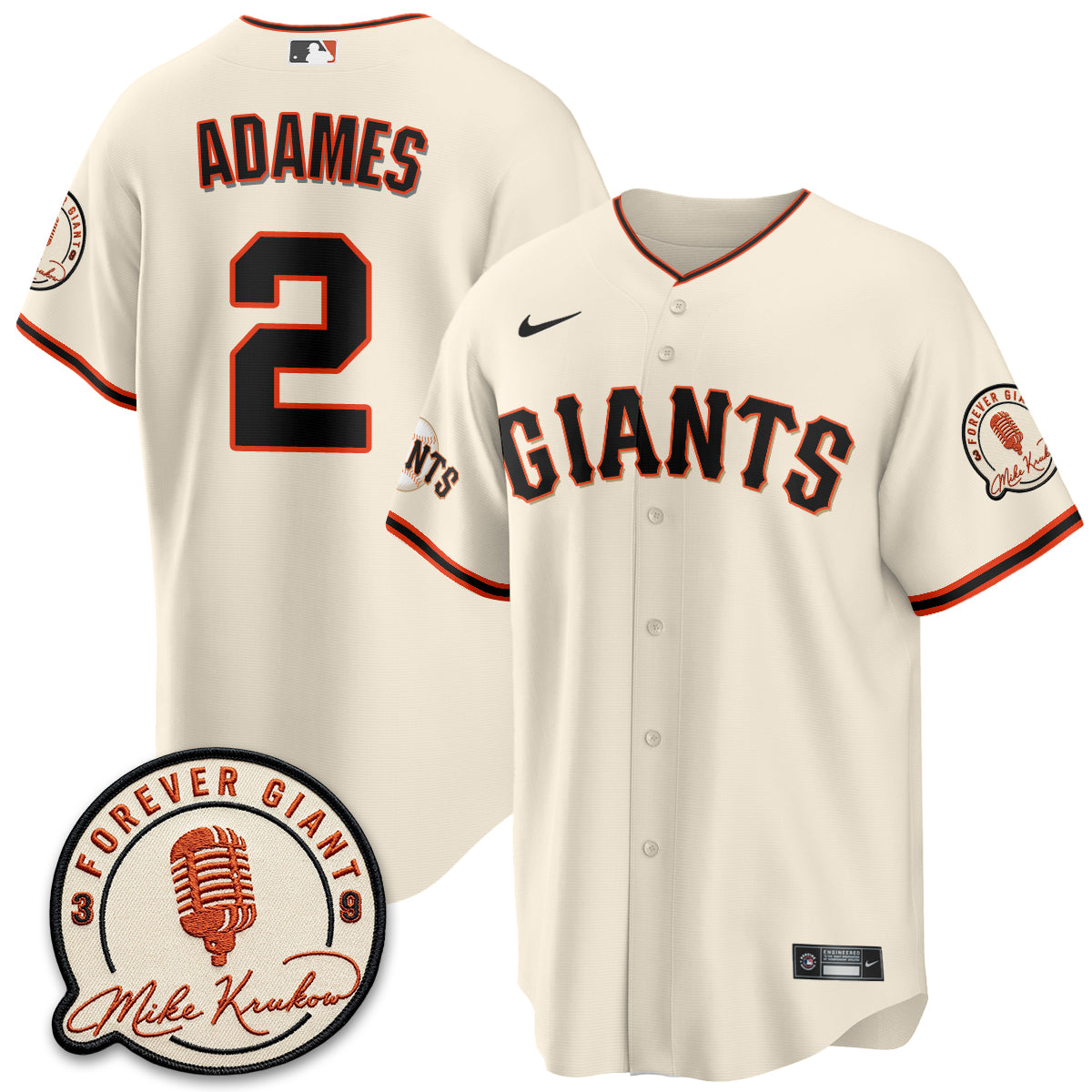 San Francisco Giants Mike Krukow Vapor Jersey - Stitched