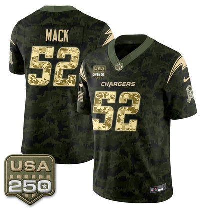 Los Angeles Chargers 2026 Salute to Service Vapor Jersey - Stitched