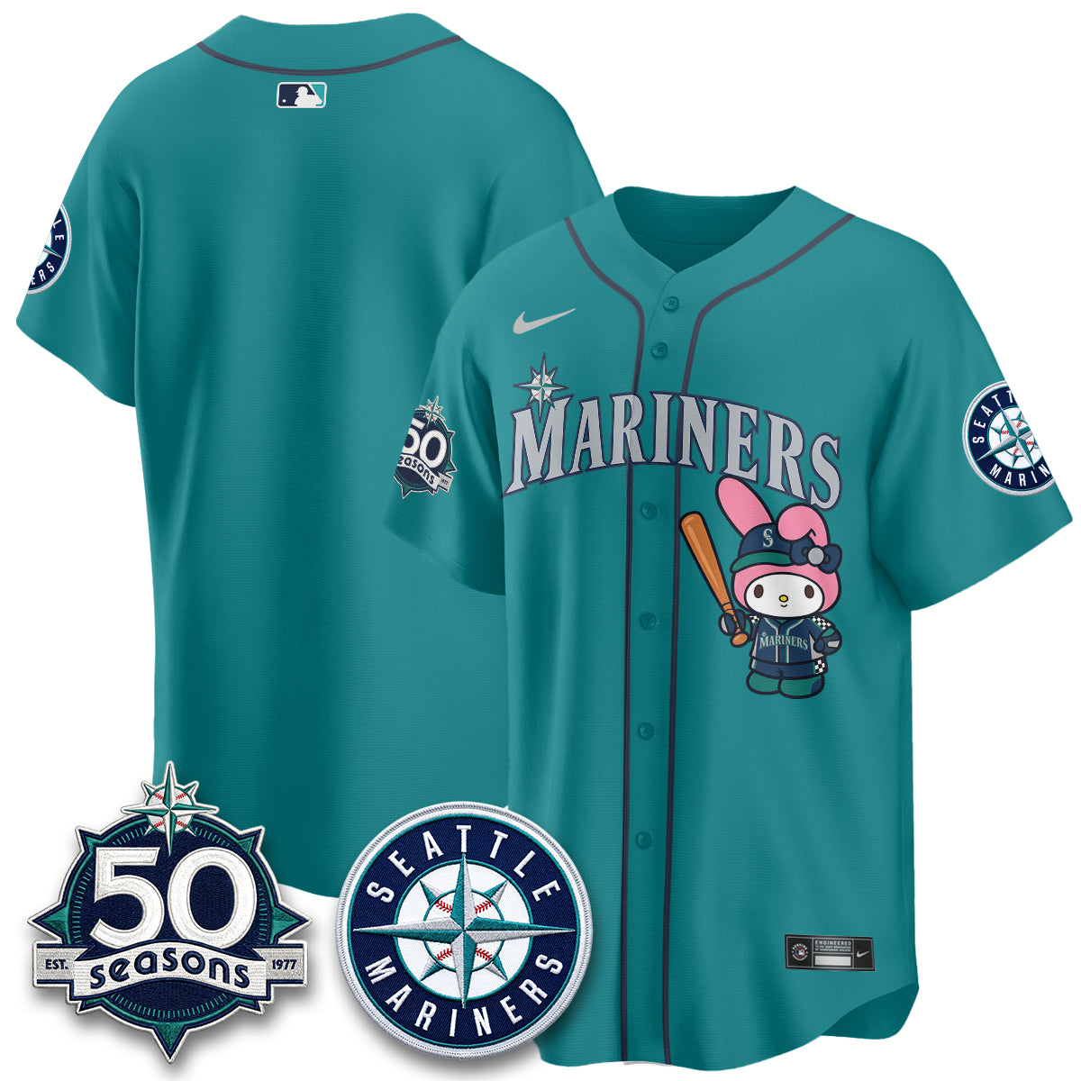 Seattle Mariners x  Pink Sanrio Friend Vapor Jersey - Stitched