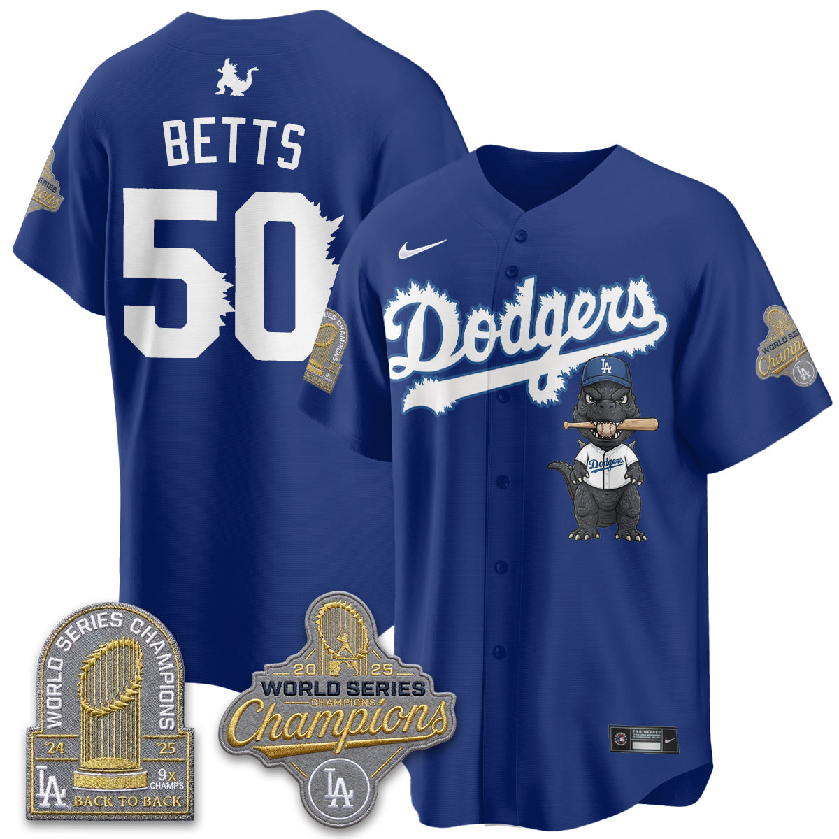 Los Angeles Dodgers x Godzilla Vapor Jersey- Stitched