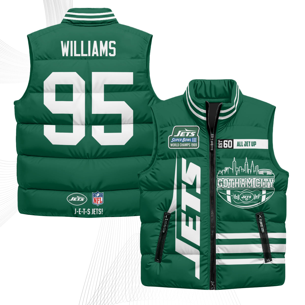 NYJ Gotham City Puffer Vest - Printed