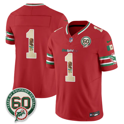 Miami Dolphins Mexico Edition Vapor Jersey - Stitched