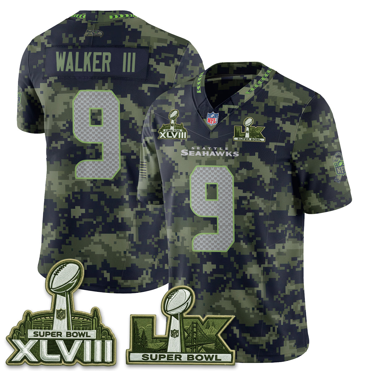 Seattle Seahawks 2026 Salute to Service Edition Vapor Jersey V2- Stitched