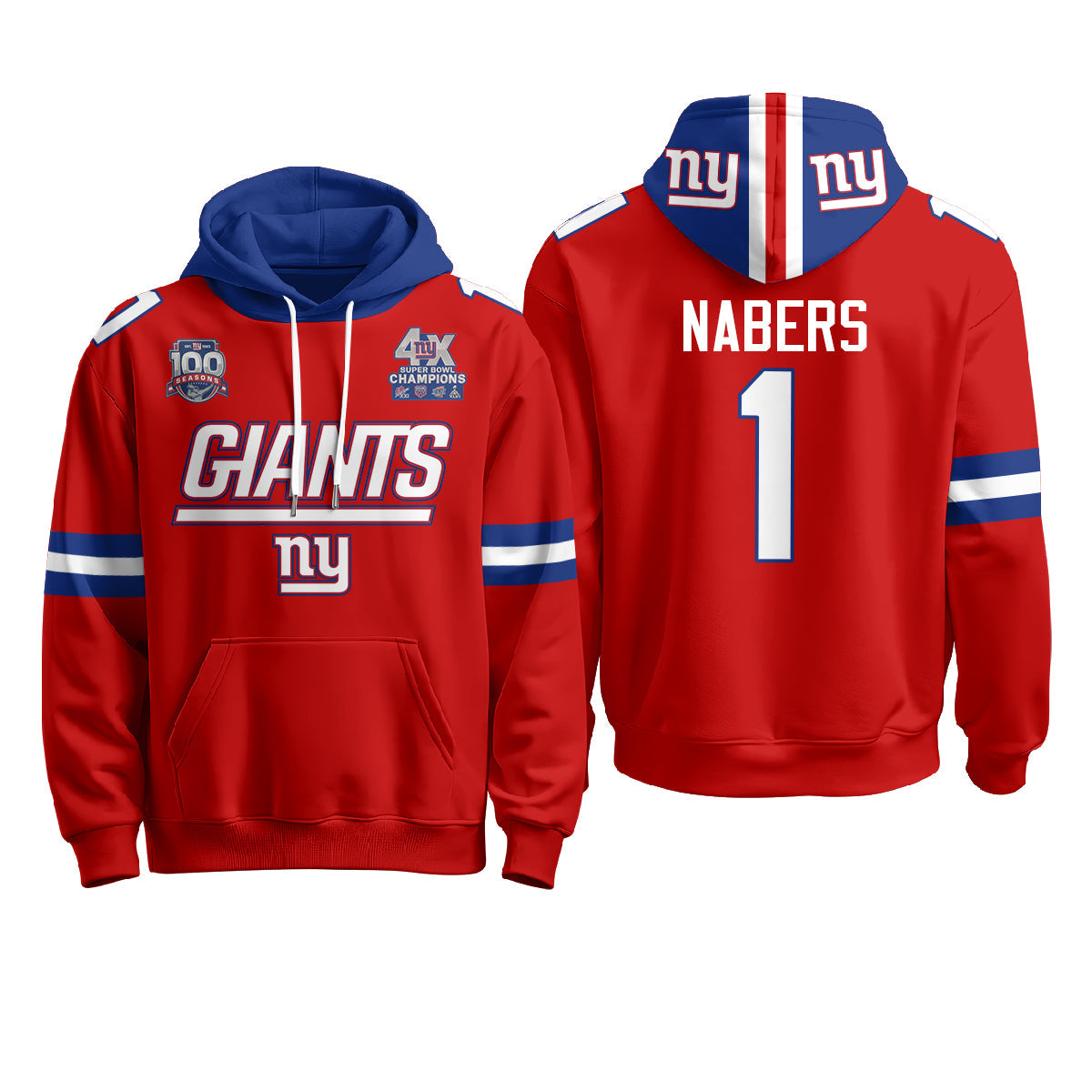 NYG 4X Champs S.Bowl Fleece Hoodie - Printed