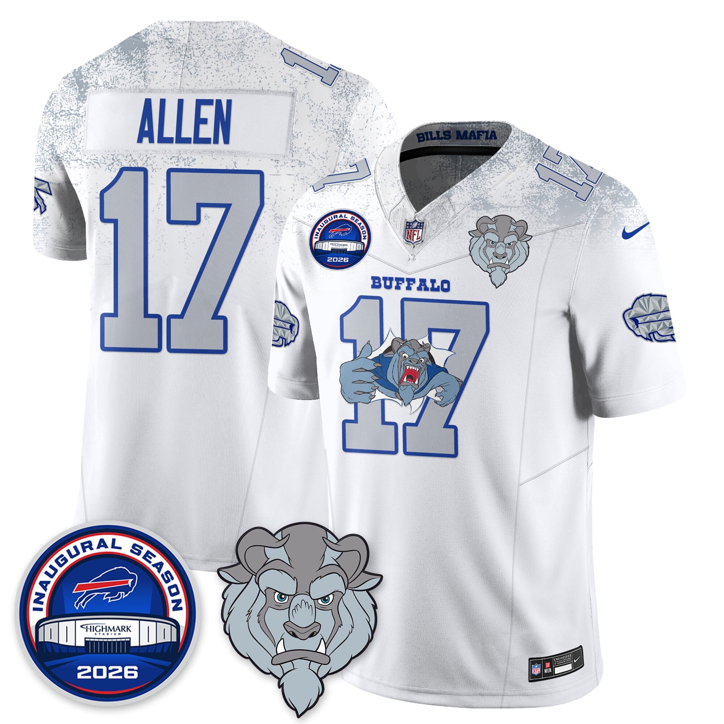Buffalo Bills x Hairy Blue Beast Edition Vapor Jersey - Stitched