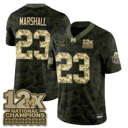 Michigan Wolverines 2026 Salute to Service Vapor Jersey - Stitched