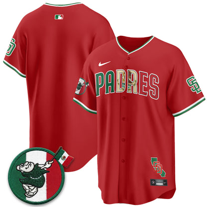San Diego Padres Mexico Style Vapor Jersey - Stitched