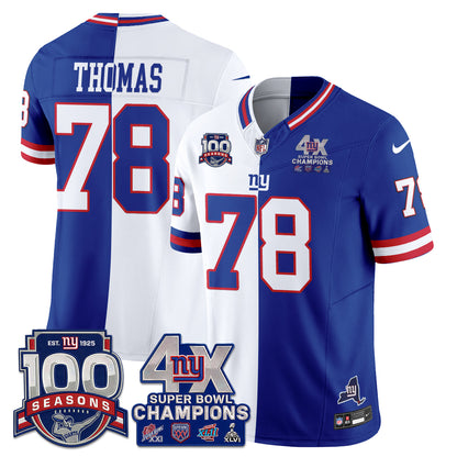 NYG 4X SBowl Split Edition Vapor Jersey - Stitched