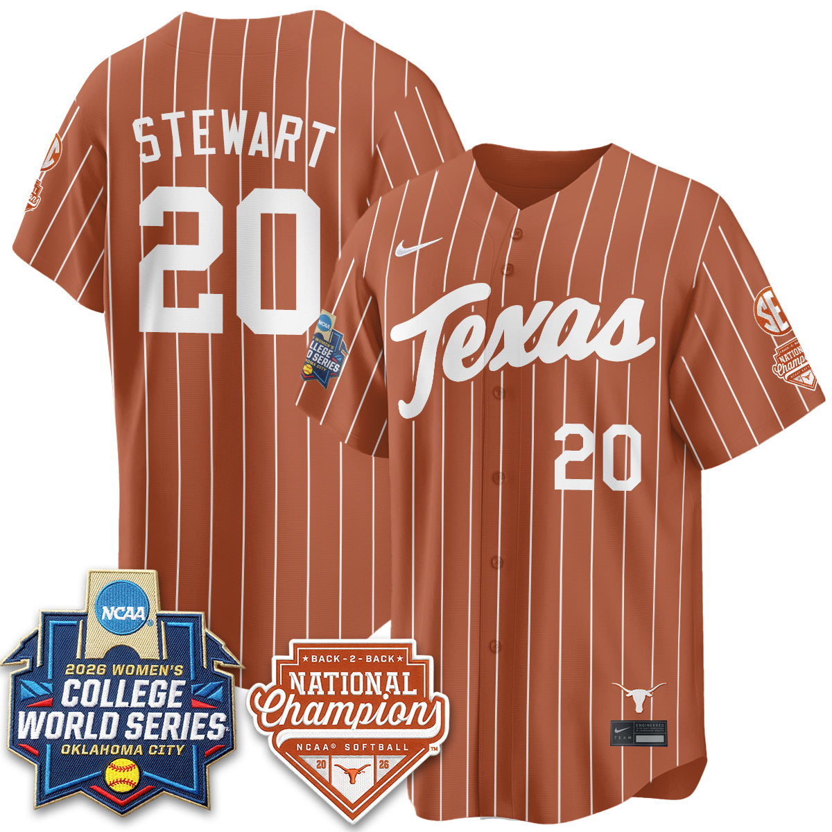 TEX Softball 2026 World Series (WCWS) Vapor Premier Limited Jersey - B2B Champs - Stitched