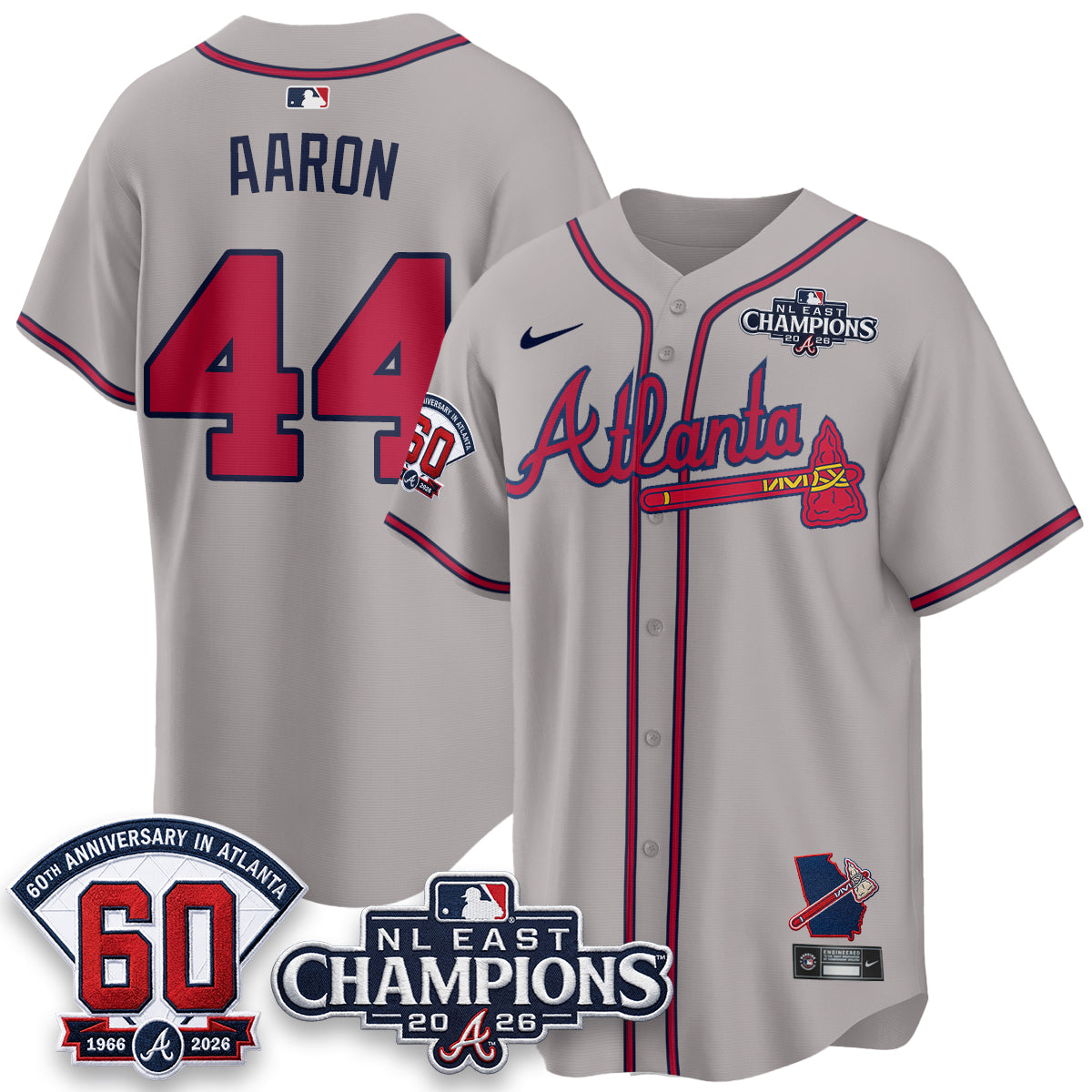 Atlanta Braves 2026 NL East Champs Vapor Jersey - Stitched