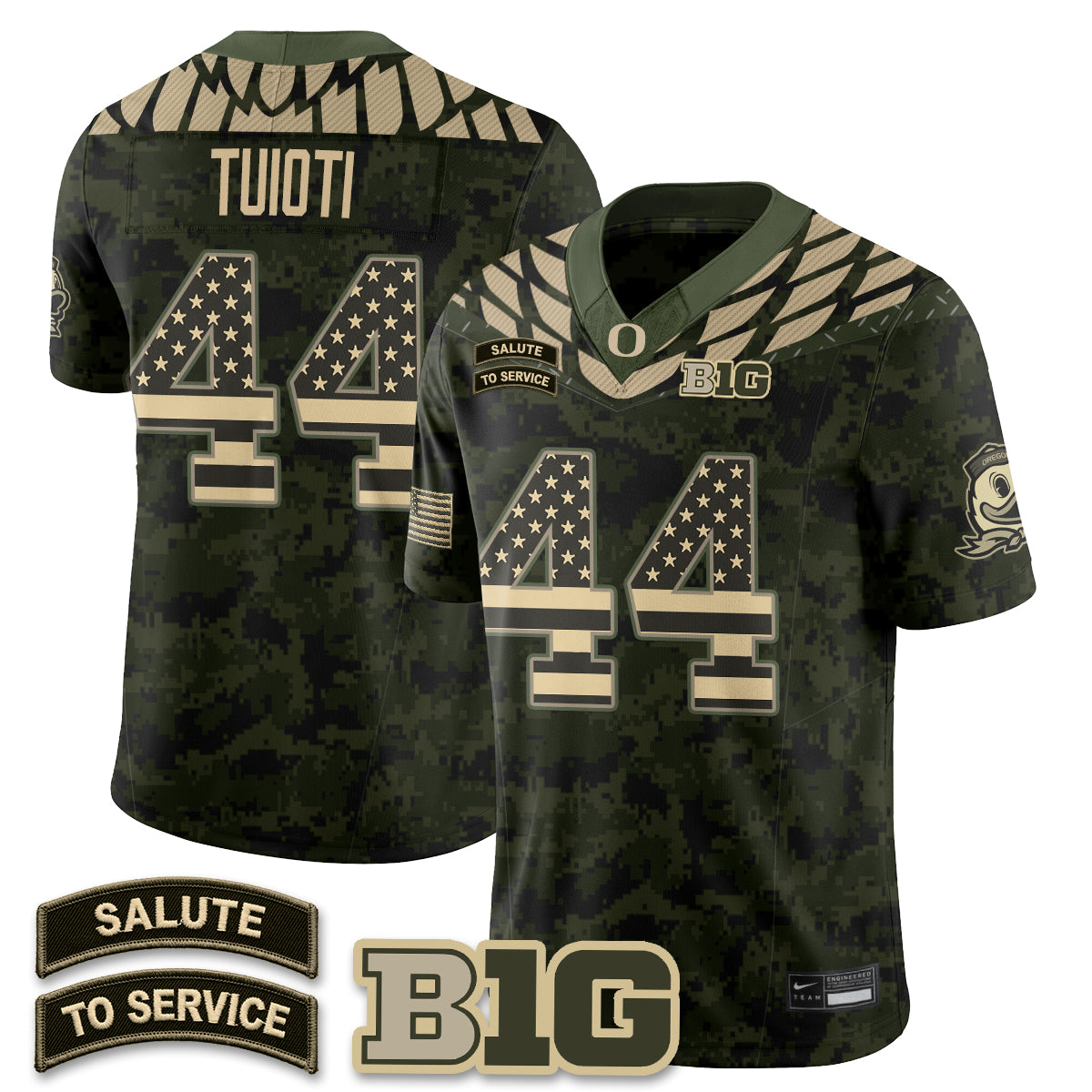 Oregon Ducks 2026 Salute to Service Vapor Jersey - Stitched