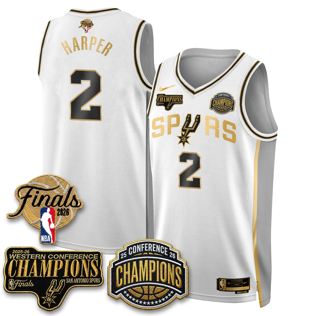 SAS 2026 NBA Western Conference Champions Vapor Jersey - Stitched N5