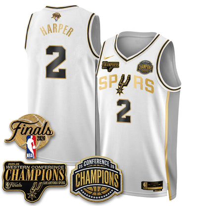 SAS 2026 NBA Western Conference Champions Vapor Jersey - Stitched N5