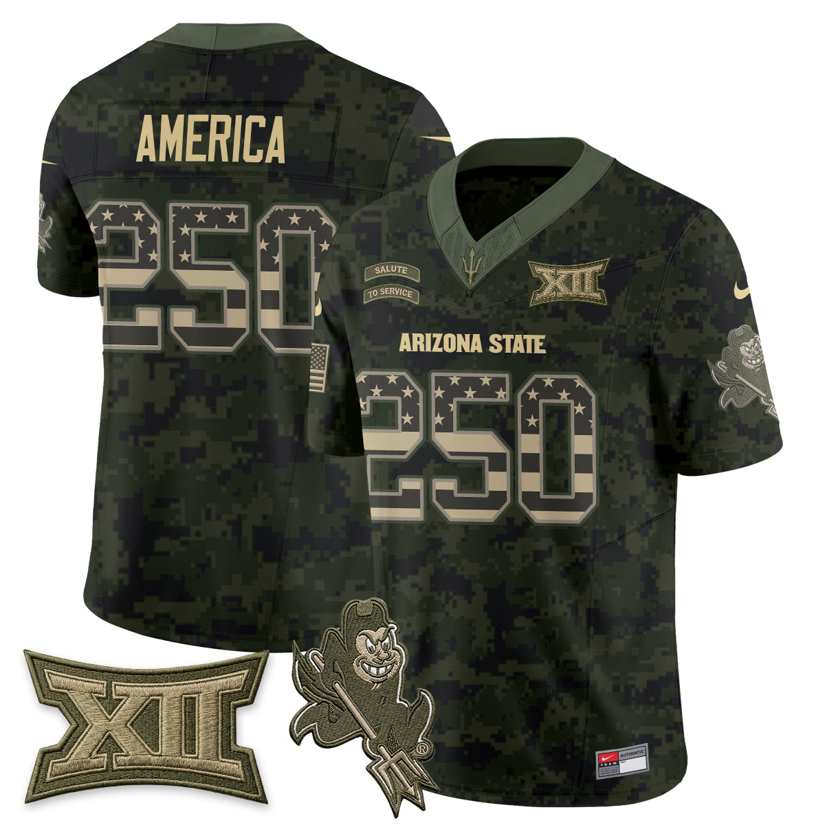 Arizona State Sun Devils 2026 Salute to Service Vapor Jersey - Stitched