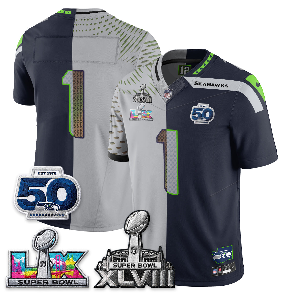 SEA SB LX Champs Split Edition Vapor Jersey - Stitch