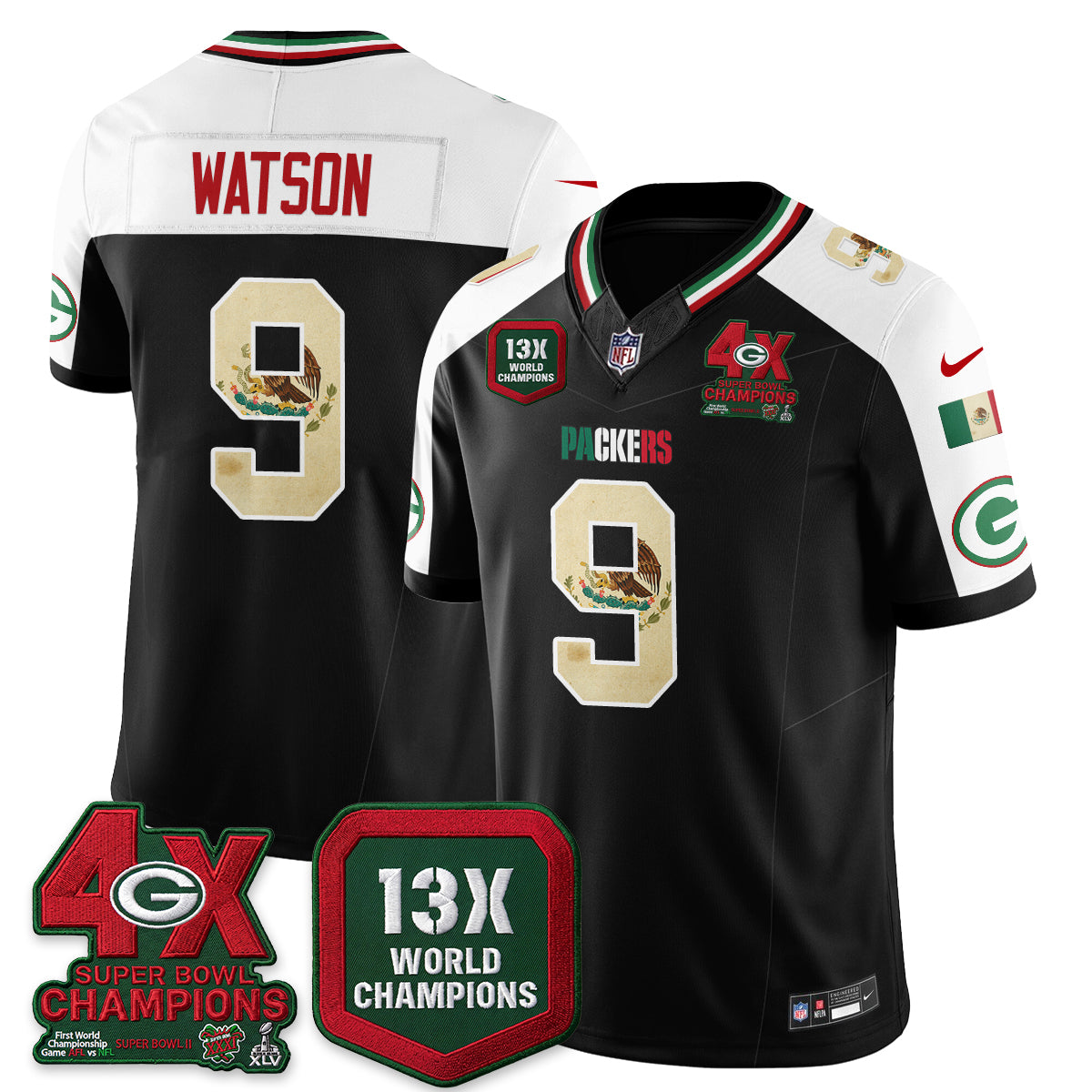 Green Bay Packers Mexico Edition Vapor Jersey - Stitched