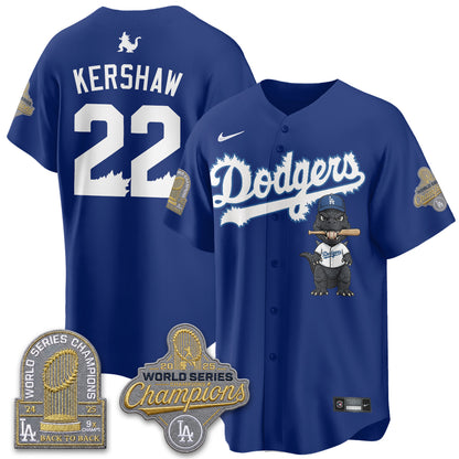 Los Angeles Dodgers x Godzilla Vapor Jersey- Stitched