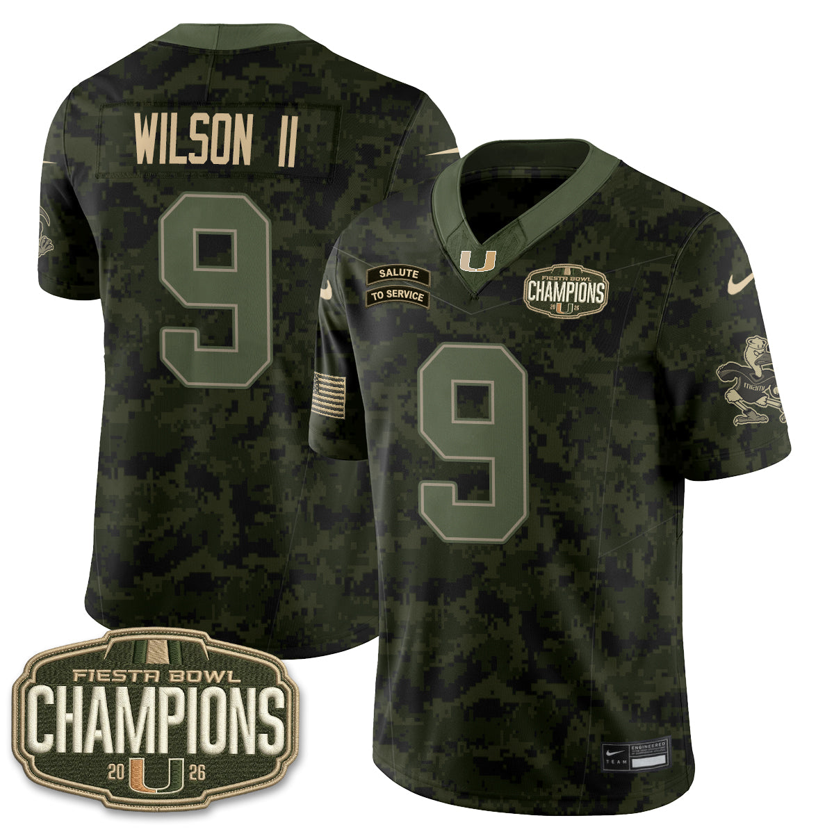 Miami Hurricanes 2026 Salute to Service Vapor Jersey - Stitched