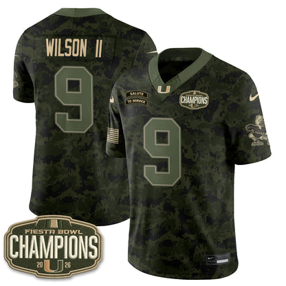 Miami Hurricanes 2026 Salute to Service Vapor Jersey - Stitched