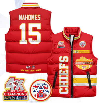 KC Arrowhead Puffer Vest - Printed