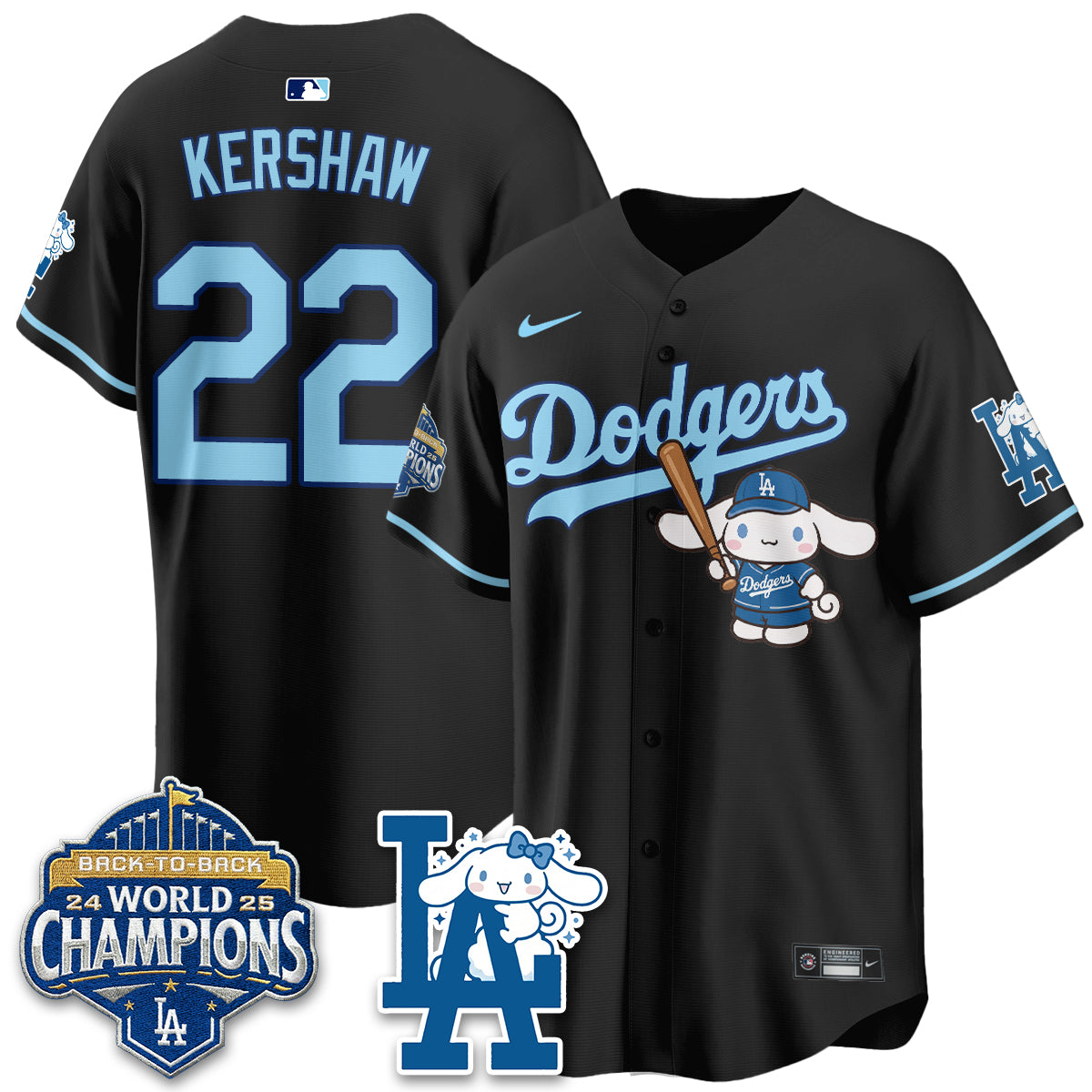 Los Angeles Dodgers Cinnamoroll Edition Vapor Jersey - Stitched