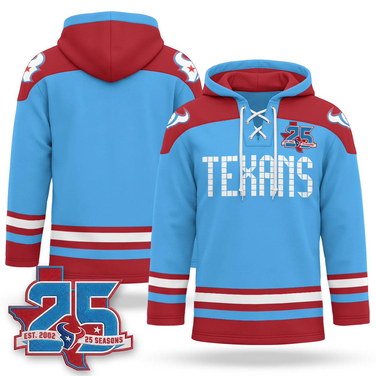 Houston Texans 2026 Rivalries Fleece-Lined Hockey Hoodie - Stitched