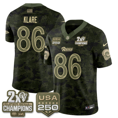 Los Angeles Rams 2026 Salute To Service Vapor Jersey - All Stitched