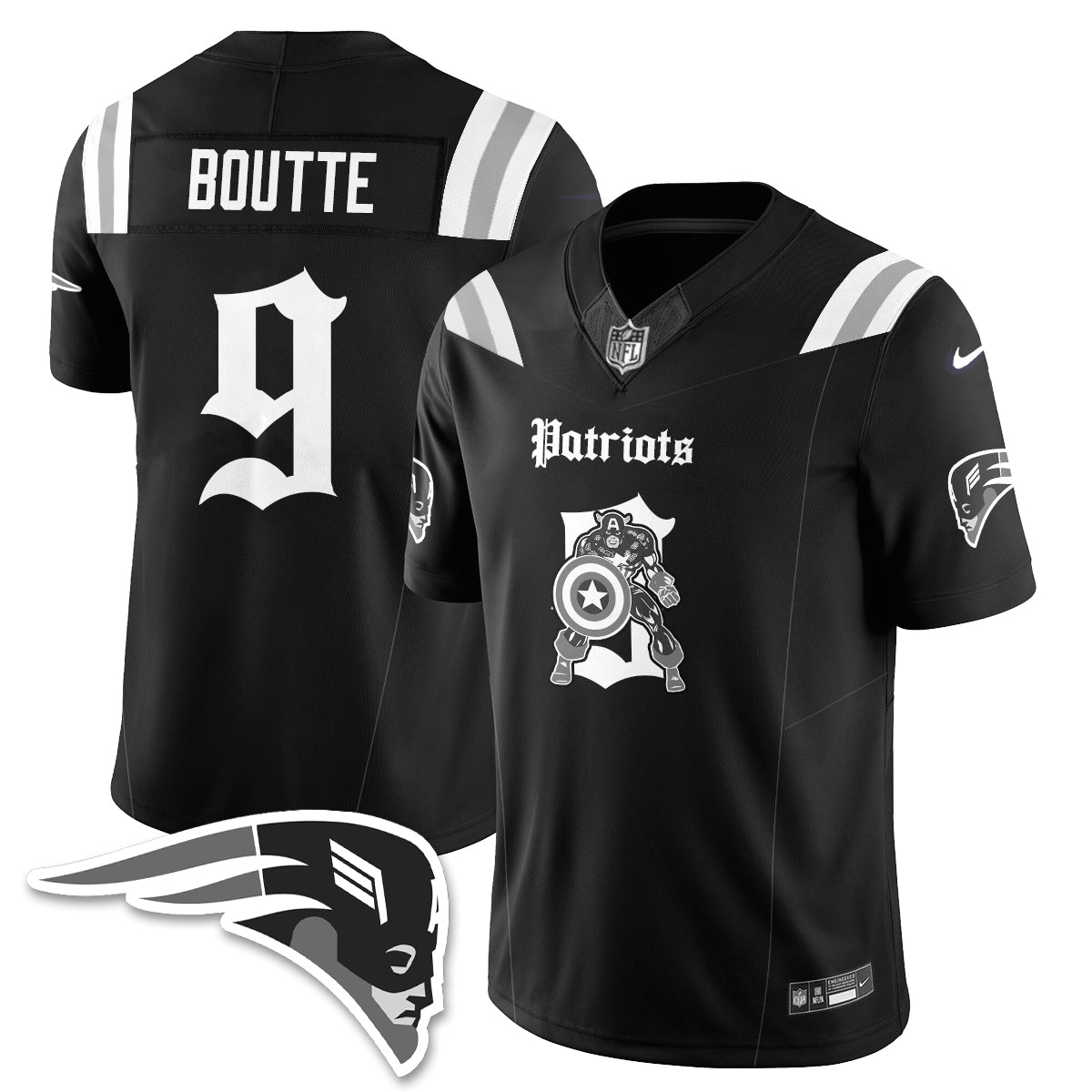 New England Patriots x Vibranium Shield Edition Vapor Jersey - Stitched