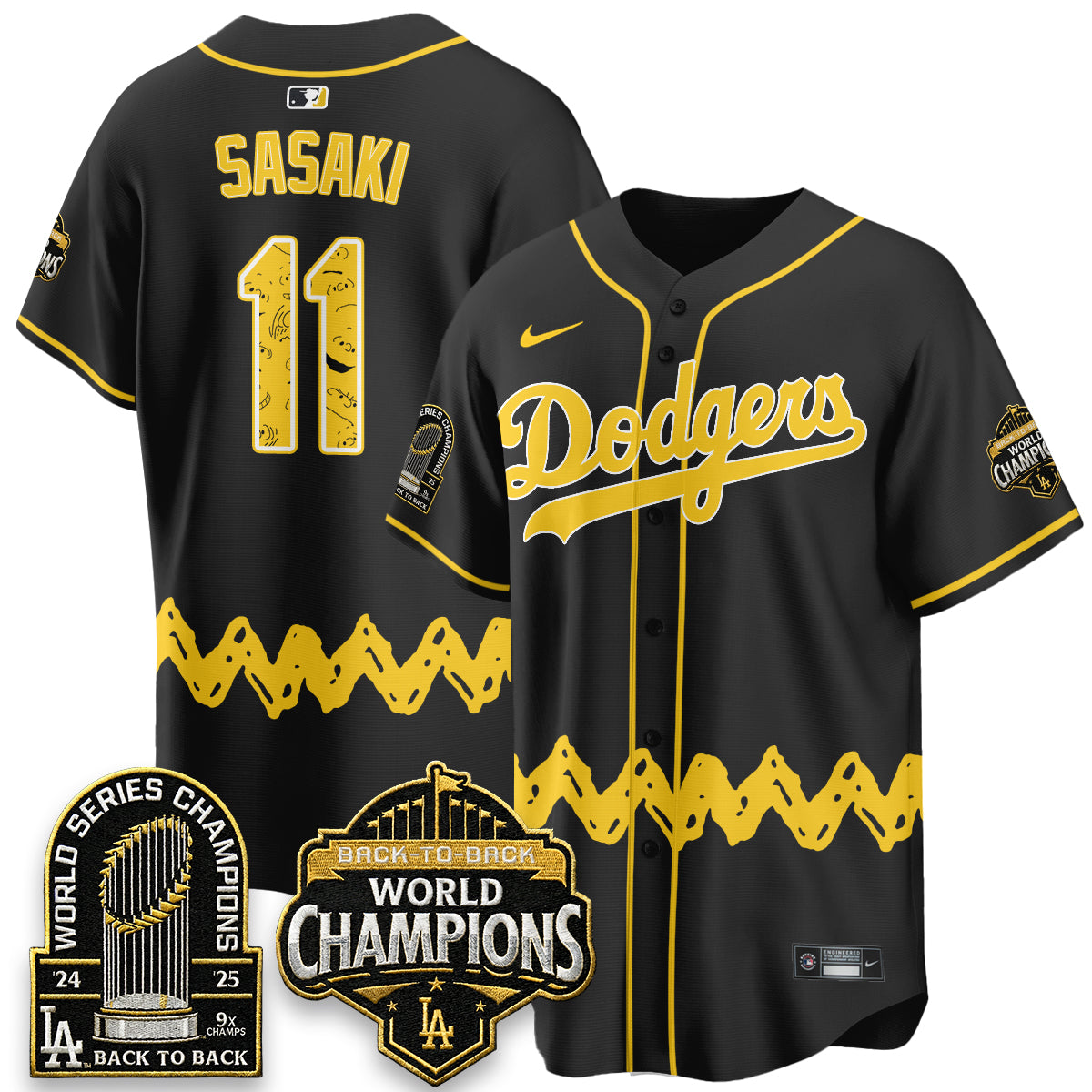 Los Angeles Dodgers x P-nuts Style Vapor Jersey - Stitched