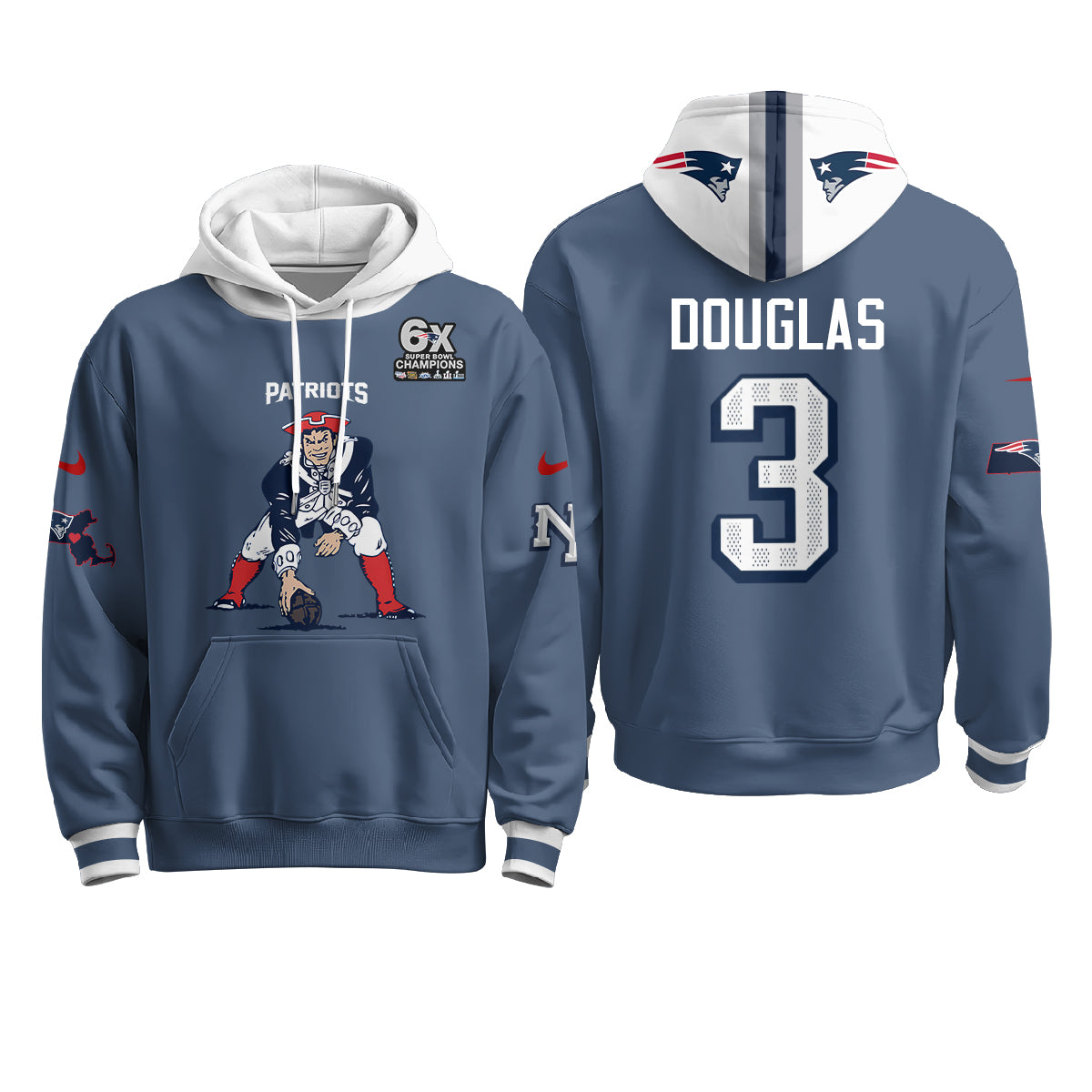 New England Patriots Minuteman Edition Fleece Hoodie - Printed