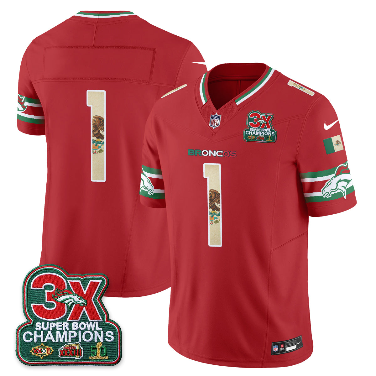 Denver Broncos Mexico Edition Vapor Jersey - Stitched
